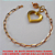 PULSEIRA  NO BRUTO PRONTO PARA O BANHO COM CORRENTE  CARTIER (KDL1.2) COM FECHO BOIA E PINGENTE DE CORAÇÃO VASADO - PESO 8,8GR  BRU3511 - Imagem 2