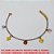 PULSEIRA NO BRUTO PRONTO PARA O BANHO -  PULSEIRA FEMININA COM PENDURICALHOS DE  DIAMANTE E CRISTAIS - TAMANHO:18,0CM - PESO: 1,8GR - BRU3678 - Imagem 1