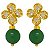 Brinco Folheado a Ouro em Jade Verde Tamanho Aproximado:2,4cm REF:0001540 - Imagem 1
