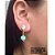 Brinco folheado com pedra de porcelana verde 10mm de alta qualidade rf.000888 - Imagem 1