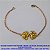 PULSEIRA NO BRUTO PRONTO PARA O BANHO(CX114) -COM FECHO LAGOSTA(JOIASECIA) FLOR DE LOTUS 12MM  (4876)(LATÃO) -CORRENTE CADEADO - TAMANHO 18CM - PESO 1.9GR - BRU6864 - Imagem 1