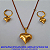 CONJUNTO NO BRUTO PRONTO PARA O BANHO - COM CORRENTE ELLO PORTUGUES 45CM BRINCO ARGOLINHA DE PRESSÃSO(CORAÇÃO DE 10MM)PINGENTE DE CORAÇÃO 15MM "(DIAMANTADO)" PESO 3.4GR -(POTE) BRU1002 - Imagem 1