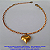 PULSEIRA NO BRUTO PRONTO PARA BANHO -  COM CORRENTE CARTIER CURTA  - TAMANHO 18CM+EXTENSOR - FECHO LAGOSTA  CORAÇÃO DE 15MM - PESO TOTAL 3.4GR - BRU4732 - Imagem 1
