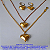 CONJUNTO NO BRUTO PRONTO PARA O BANHO - PULSEIRA/GARGANTILHA/BRINCO PULSEIRA C/18CM - GARGANTILHA 50CM  - BRINCO ARGOLINHA DE PRESSÃO -  CORAÇÃO DIAMANTADO 15MM (DIAMANTADO) - PESO TOTAL 8,4GR - BRU0451 - Imagem 1