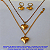 CONJUNTO NO BRUTO PRONTO PARA O BANHO - PULSEIRA ELLO PORTUGUES C/18CM - GARGANTILHA 45CM SINGAPURA - BRINCO ARGOLINHA DE PRESSÃO -  CORAÇÃO DIAMANTADO 15MM - PESO TOTAL 7,4GR - BRU05298 - Imagem 1