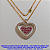 GARGANTILHA NO BRUTO PRONTO PARA O BANHO -  COM CORRENTE CADEADO 50CM PINGENTE COM  DOIS CORAÇÃO TODO CRAVEJADO EM MICRO ZIRCONIAS PINGENTE TAMANHO 2,5CM - PESO TOTAL 7.4GR - BRU7474 - Imagem 1