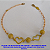 PULSEIRA  NO BRUTO PRONTO PARA O BANHO  - COM CORRENTE CARTIER TREIS BOLINHAS DIAMANTADA E DOIS CORAÇÃO 19CM -PESO 3.6GR -  BRU4310 - Imagem 1
