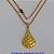 GARGANTILHA NO BRUTO PRONTO PARA O BANHO -COM CORRENTE CADEADO DE 50CM(824) -(GOTA DIAMANTADA 30X16MM - PESO TOTAL 3,4GR -  BRU0824F - Imagem 1