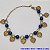PULSEIRA NO BRUTO PRONTO PARA O BANHO(CX79) -  PULSEIRA FEMININA COM PÉROLAS AZUÍS COM CORAÇÕES VAZADO - TAMANHO 18CM + EXTENSOR - PESO 8,2GR  E FECHO LAGOSTA - BRU100419A - Imagem 1