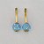 BRINCO BRUTO PARA BANHO BASE LISA BOLA AZUL STRASS(11MM) TAMANHO COM A BASE 30MM - PESO 3,4GR -  BRU100443A - Imagem 1