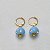 BRINCO BRUTO PARA BANHO ARGOLA DE PRESSÃO(CX84) BOLINHA AZUL COM STRASS(11MM) TAMANHO COM A BASE 28MM - PESO 2,9GR -  BRU100447A - Imagem 1