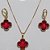 CONJUNTO (VAN CLEFF) NO BRUTO PRONTO PARA O BANHO  - GARGANTILHA  COM CORRENTE VENEZIANA DE 45CM - BRINCO COM ARGOLA DE PRESSÃO (COR VERMELHO) - PESO TOTAL: 7.2GR - BRU8894 - Imagem 1