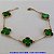 PULSEIRA NO BRUTO PRONTO PARA O BANHO(VAN CLEEF) -COM CORRENTE CADEADO TAMANHO 18CM -  COM CINCO TREVO VERDE 14MM - PESO 6.1GR   - BRU7542E - Imagem 1