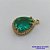 PINGENTE NO BRUTO PRONTO PARA O BANHO - (PEÇA DELICADA CUIDADO NO BANHO) COM PINGENTE EM ZIRCÔNIA VERDE COM BASE EM ALTA FUSÃO CRAVEJADA - TAMANHO 10X14MM -  PESO TOTAL 2,2GR - BRU9101 - Imagem 2