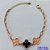 PULSEIRA NO BRUTO PRONTO PARA O BANHO -  PULSEIRA FEMININA COM 2 PINGENTES TIPO VAN CLEEF 15MM E 1 EM VIDRO - TAMANHO 18CM COM EXTENSOR E FECHO LAGOSTA COMPOSIÇÃO: LATÃO / VIDRO - PESO 5,9GR - BRU9155 - Imagem 1