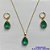 CONJUNTO NO BRUTO PRONTO PARA O BANHO COM CORRENTE CADEADO DE 45CM - PINGENTE BRINCO COM BASE ALTA FUSÃO CRAVEJADO COM ZIRCONIA 10X14MM VERDE - PESO TOTAL 9GR - BRU9159 - Imagem 1