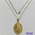 GARGANTILHA NO BRUTO PRONTO PARA O BANHO - (786) CORRENTE CADEADO DE 45CM COM EXTENSOR E FECHO LAGOSTA - COM PINGENTE OVAL MEDALHA NOSSA SRA APARECIDA 35MM - 4GR  - BRU9247 - Imagem 1