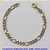 PULSEIRA MASCULINA NO BRUTO PRONTO PARA O BANHO - COM CORRENTE 3X1 ELLO BATIDO DIAMANTADA (M31158) - COMPRIMENTO: 20CM - LARGURA 6,4MM - ESPESSURA: 1,5MM - FECHO LAGOSTA - PESO 9,1GR - COMPOSIÇÃO: 100% LATÃO - BRU9280 - Imagem 1