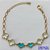 PULSEIRA NO BRUTO PRONTO PARA O BANHO - PULSEIRA TIPO VAN CLEEF COM 6 PINGENTES 11MM EM VIDRO CRISTAL E AZUL - TAMANHO 18CM COM FECHO LAGOSTA + EXTENSOR - PESO 6GR - BRU9376 - Imagem 1