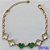 PULSEIRA NO BRUTO PRONTO PARA O BANHO - PULSEIRA TIPO VAN CLEEF COM 6 PINGENTES 11MM EM VIDRO CRISTAL E VERDE - TAMANHO 18CM COM FECHO LAGOSTA + EXTENSOR - PESO 6GR - BRU9377 - Imagem 1