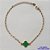 PULSEIRA NO BRUTO PRONTO PARA O BANHO - PULSEIRA TIPO VAN CLEEF COM PINGENTE 11MM VERDE (ESMALTADO) TAMANHO: 18CM COM FECHO LAGOSTA - PESO 1,9GR - BRU9390 - Imagem 1