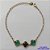 PULSEIRA NO BRUTO PRONTO PARA O BANHO - PULSEIRA TIPO VAN CLEEF EM VIDRO VERDE E PRETO COM 3 PINGENTES 11MM  - PULSEIRA COM 18CM + EXTENSOR - PESO TOTAL: 3,8GR - COMPOSIÇÃO: LATÃO / VIDRO BRU9401 - Imagem 1