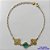 PULSEIRA NO BRUTO PRONTO PARA O BANHO - PULSEIRA TIPO VAN CLEEF COM 2 PINGENTES 15MM  E 1 PINGENTE 11MM - PULSEIRA COM 18CM + EXTENSOR - PESO TOTAL: 3,8GR - COMPOSIÇÃO: LATÃO / VIDRO BRU9402 - Imagem 1