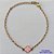 PULSEIRA NO BRUTO PRONTO PARA O BANHO - PULSEIRA TIPO VAN CLEEF COM PINGENTE 11MM ROSA (ESMALTADO) TAMANHO: 18CM COM FECHO LAGOSTA - PESO 1,9GR -  BRU9412 - Imagem 1