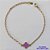PULSEIRA NO BRUTO PRONTO PARA O BANHO - PULSEIRA TIPO VAN CLEEF COM PINGENTE 11MM LILÁS (ESMALTADO) TAMANHO: 18CM COM FECHO LAGOSTA - PESO 1,9GR -  BRU9414 - Imagem 1