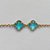 PULSEIRA NO BRUTO PRONTO PARA O BANHO - PULSEIRA TIPO VAN CLEEF COM 2 PINGENTES 11MM EM VIDRO AZUL - PULSEIRA COM 18CM + EXTENSOR - PESO TOTAL: 3,4GR - COMPOSIÇÃO: LATÃO / VIDRO BRU9453 - Imagem 2