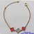 PULSEIRA NO BRUTO PRONTO PARA O BANHO(CX87)- PULSEIRA VAN CLEEF  2 PINGENTES 11MM EM VIDRO VERMELHO E 1 PINGENTE 13MM CRAVEJADO COM MICRO ZIRCÔNIAS - TAMANHO 18CM COM FECHO LAGOSTA + EXTENSOR - PESO 4,4GR - COMPOSIÇÃO: LATÃO / VIDRO / ZIRCÔNIA- BRU9512 - Imagem 1