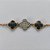 PULSEIRA NO BRUTO PRONTO PARA O BANHO - PULSEIRA TIPO VAN CLEEF COM 2 PINGENTES 11MM EM VIDRO PRETO E 1 PINGENTE 13MM CRAVEJADO COM MICRO ZIRCÔNIAS - TAMANHO 18CM COM FECHO LAGOSTA + EXTENSOR - PESO 4,4GR - COMPOSIÇÃO: LATÃO / VIDRO / ZIRCÔNIA- BRU9514 - Imagem 2