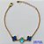 PULSEIRA NO BRUTO PRONTA PARA O BANHO - PULSEIRA TIPO VAN CLEEF COM 3 PINGENTES - COMPRIMENTO: 17CM - FECHO LAGOSTA + EXTENSOR - PESO 4,3GR - COMPOSIÇÃO: LATÃO / VIDRO - BRU9600 - Imagem 1