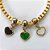 PULSEIRA NO BRUTO PRONTA PARA O BANHO - PULSEIRA EM LATÃO 4,2MM (C4.2) COM PINGENTES TIPO VAN CLEEF 11MM - COMPRIMENTO: 18CM + EXTENSOR - FECHO LAGOSTA - PESO 10,5GR - COMPOSIÇÃO: LATÃO / RESINA - BRU9644 - Imagem 2
