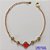 PULSEIRA NO BRUTO PRONTA PARA O BANHO - PULSEIRA TIPO VAN CLEEF COM BOLINHAS VAZADAS E PINGENTE EM VIDRO VERMELHO - COMPRIMENTO: 17CM - FECHO LAGOSTA + EXTENSOR - PESO 3,4GR - COMPOSIÇÃO: LATÃO / VIDRO - BRU9656 - Imagem 1