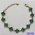PULSEIRA NO BRUTO PRONTO PARA O BANHO - PULSEIRA COM 10 PINGENTES TIPO VAN CLEEF EM VIDRO VERDE 11MM - TAMANHO 18CM COM EXTENSOR E FECHO LAGOSTA - COMPOSIÇÃO: LATÃO / VIDRO - PESO 9GR - BRU9702 - Imagem 1