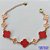 PULSEIRA NO BRUTO PRONTO PARA O BANHO - PULSEIRA COM 6 PINGENTES TIPO VAN CLEEF 11MM E 3 PINGENTES 17MM VERMELHO - TAMANHO 18CM COM EXTENSOR E FECHO LAGOSTA - COMPOSIÇÃO: LATÃO / RESINA - PESO 11GR - BRU9730 - Imagem 1