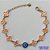 PULSEIRA NO BRUTO PRONTO PARA O BANHO - PULSEIRA COM 10 PINGENTES TIPO VAN CLEEF 11MM E OLHO GREGO NO CENTRO - TAMANHO 18CM COM EXTENSOR E FECHO LAGOSTA - COMPOSIÇÃO: 100% LATÃO - PESO 9,1GR - BRU9731 - Imagem 1