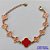 PULSEIRA NO BRUTO PRONTO PARA O BANHO - PULSEIRA COM 8 PINGENTES TIPO VAN CLEEF 11MM E 1 PINGENTE 17MM VERMELHO - TAMANHO 18CM COM EXTENSOR E FECHO LAGOSTA - COMPOSIÇÃO: LATÃO / RESINA - PESO 9,1GR - BRU9744 - Imagem 1