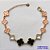 PULSEIRA NO BRUTO PRONTO PARA O BANHO - PULSEIRA COM 10 PINGENTES TIPO VAN CLEEF EM VIDRO  E  LATÃO - TAMANHO 18CM COM EXTENSOR E FECHO LAGOSTA - COMPOSIÇÃO: LATÃO / VIDRO - PESO 8,8GR - BRU9826 - Imagem 1