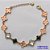 PULSEIRA NO BRUTO PRONTO PARA O BANHO - PULSEIRA COM 11 PINGENTES TIPO VAN CLEEF EM VIDRO  E  LATÃO - TAMANHO 18CM COM EXTENSOR E FECHO LAGOSTA - COMPOSIÇÃO: LATÃO / VIDRO - PESO 9GR - BRU9827 - Imagem 1