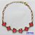PULSEIRA NO BRUTO PRONTO PARA O BANHO - PULSEIRA COM 6 PINGENTES TIPO VAN CLEEF EM VIDRO VERMELHO - TAMANHO 18CM COM EXTENSOR E FECHO LAGOSTA - COMPOSIÇÃO: LATÃO / VIDRO - PESO 6,8GR - BRU9828 - Imagem 1