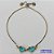 PULSEIRA GRAVATINHA NO BRUTO PRONTO PARA O BANHO - PULSEIRA AJUSTÁVEL TIPO VAN CLEEF COM PINGENTES CORAÇÕES EM VIDROS AZUIS 9MM - PESO 2,4GR - COMPOSIÇÃO: LATÃO / VIDRO -BRU9830 - Imagem 1