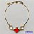 PULSEIRA GRAVATINHA NO BRUTO PRONTO PARA O BANHO - PULSEIRA AJUSTÁVEL TIPO VAN CLEEF COM PINGENTES EM VIDROS CRISTAIS 11MM E VERMELHO 15MM - PESO 4GR - COMPOSIÇÃO: LATÃO / VIDRO - BRU9919 - Imagem 1