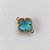 ACESSÓRIO NO BRUTO PRONTO PARA O BANHO - PINGENTE TIPO VAN CLEEF AZUL CLARO COM DUAS ARGOLINHAS - COMPOSIÇÃO: LATÃO / VIDRO - TAMANHO 10MM -  (VENDIDO POR UNIDADE) PESO TOTAL 0,6GR - BRU0001718 - Imagem 2