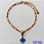 PULSEIRA NO BRUTO PRONTO PARA O BANHO -  PULSEIRA COM PINGENTE TIPO VAN CLEEF 10MM EM VIDRO AZUL - TAMANHO 18CM COM EXTENSOR E FECHO LAGOSTA - PESO 3,2GR - COMPOSIÇÃO: LATÃO / VIDRO - PENDENTE: ABS - BRU10139 - Imagem 1
