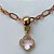 PULSEIRA NO BRUTO PRONTO PARA O BANHO -  PULSEIRA COM PINGENTE TIPO VAN CLEEF 10MM EM VIDRO ROSA - TAMANHO 18CM COM EXTENSOR E FECHO LAGOSTA - PESO 3,2GR - COMPOSIÇÃO: LATÃO / VIDRO - PENDENTE: ABS - BRU10148 - Imagem 2