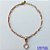 PULSEIRA NO BRUTO PRONTO PARA O BANHO -  PULSEIRA COM PINGENTE TIPO VAN CLEEF 10MM EM VIDRO ROSA - TAMANHO 18CM COM EXTENSOR E FECHO LAGOSTA - PESO 3,2GR - COMPOSIÇÃO: LATÃO / VIDRO - PENDENTE: ABS - BRU10148 - Imagem 1