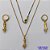 CONJUNTO NO BRUTO PRONTO PARA O BANHO  - CONJUNTO COM PINGENTES FIGA 20MM (E1905) - GARGANTILHA COM CORRENTE VENEZIANA DE 45CM - BRINCO COM PINGENTES 20MM COM ARGOLA DE PRESSÃO - PESO TOTAL: 4,1GR - BRU10170 - Imagem 1