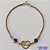 PULSEIRA NO BRUTO PRONTO PARA O BANHO(CX66) - PULSEIRA COM PEDRAS AZUIS ESCURAS E PINGENTE CORAÇÃO VAZADO PALAVRA LOVE - TAMANHO 17CM - PESO 1,8GR - FECHO LAGOSTA - BRU10192 - Imagem 1